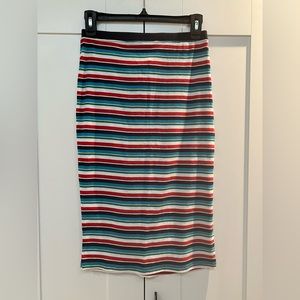 Obey Multicolored Striped Jersey Skirt